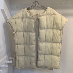 Anthropologie Cream Quilted Vest onesize